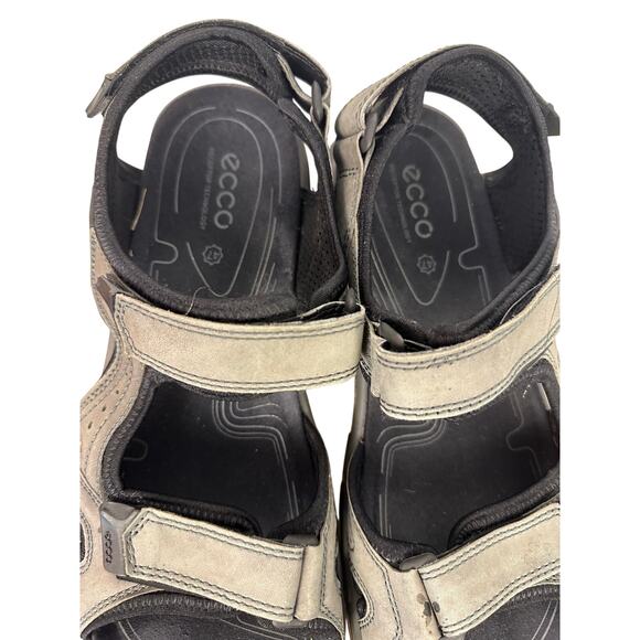 Ecco Offroad Lite sandals gray leather adjustable hook-and-loop straps 47/ 13 main image 7